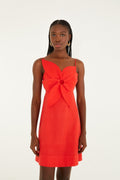 Red 3d Flower Lenzing™ Ecovero™ Euroflax™ Mini Dress