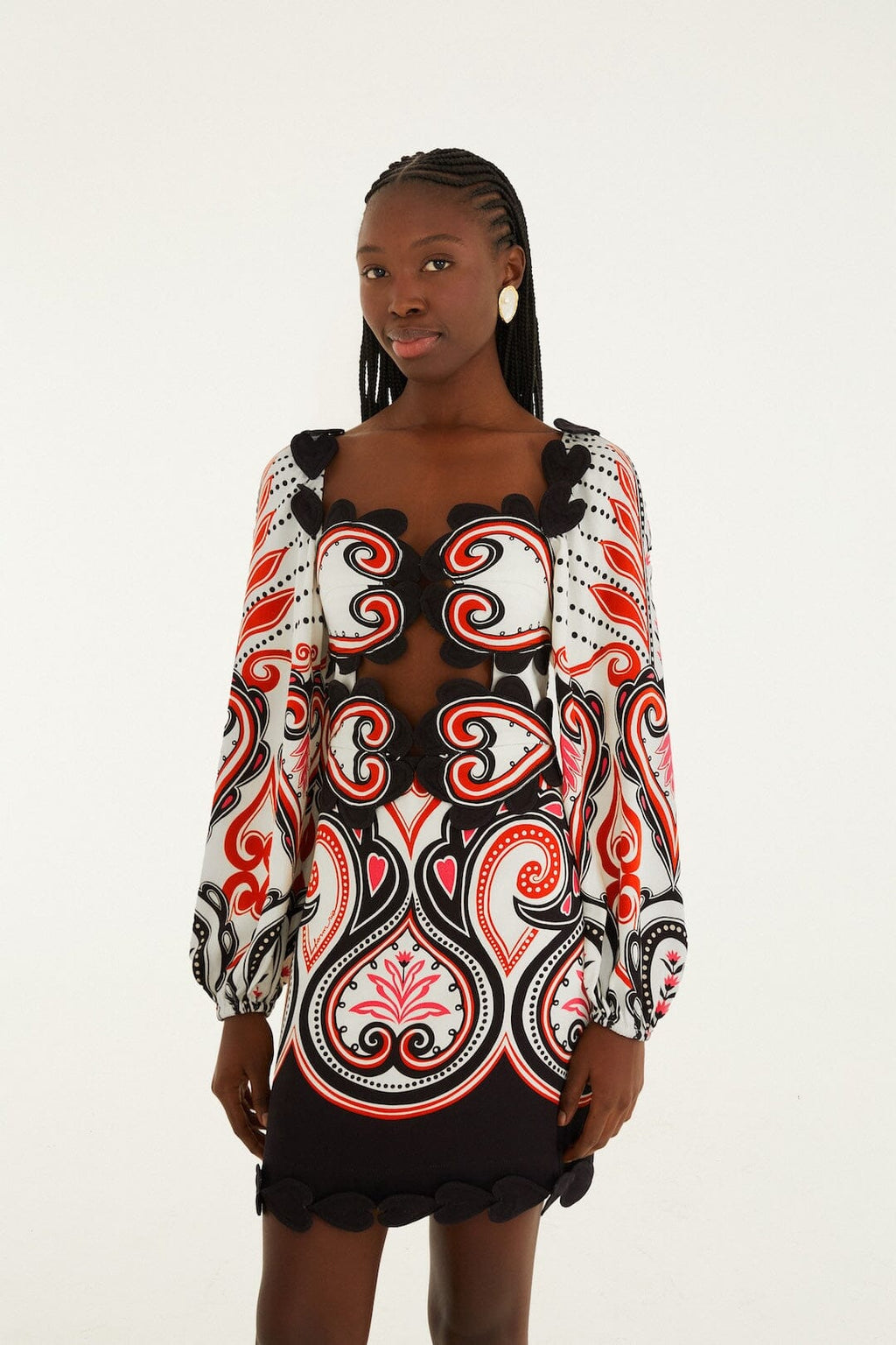 Off-White Graphic Ainika Cut-Out Hearts Mini Dress