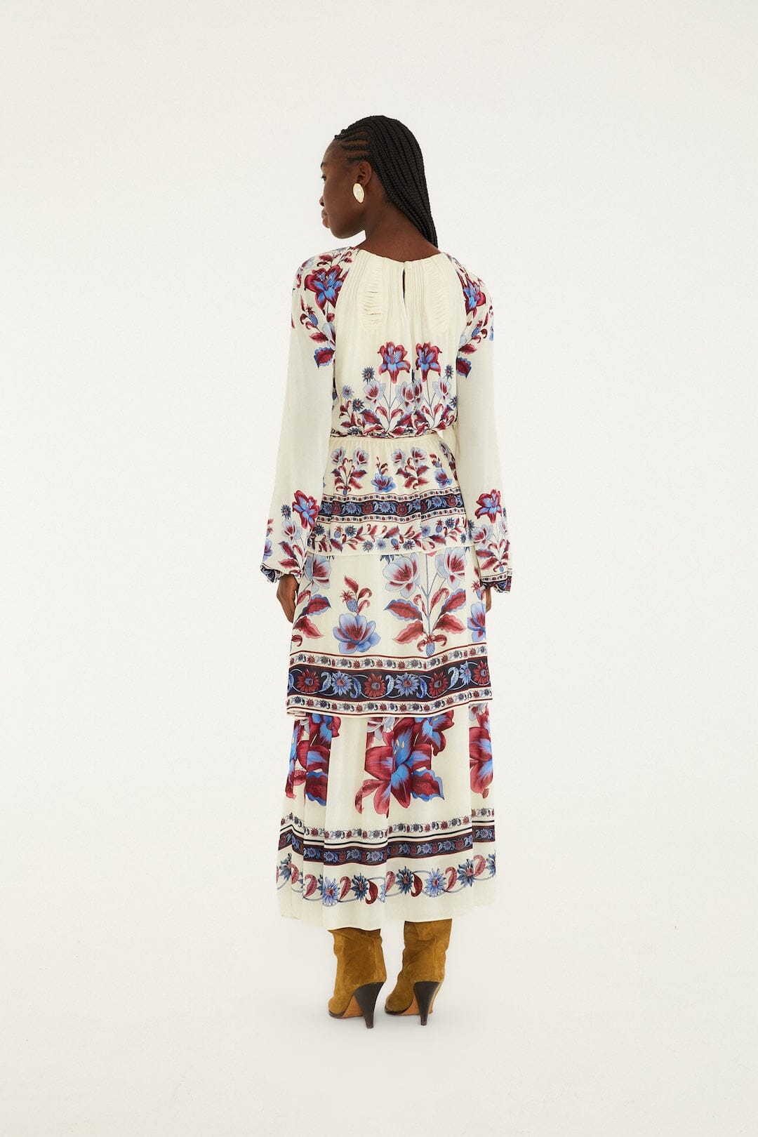 White Malu Winter Cut-Out Long Sleeve Maxi Dress