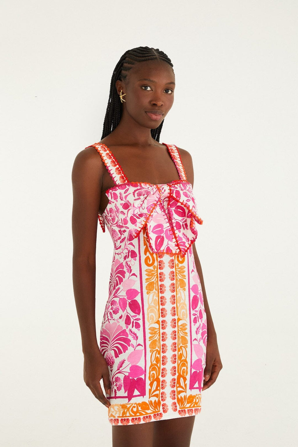 Off-White Santorini Crochet Euroflax™ Premium Linen Mini Dress