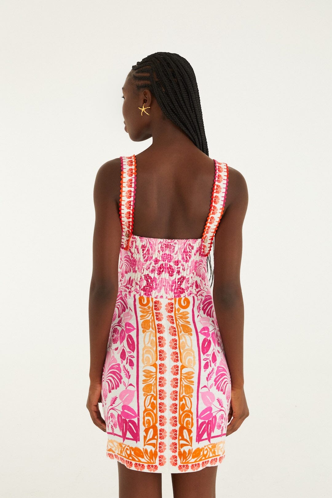 Off-White Santorini Crochet Euroflax™ Premium Linen Mini Dress