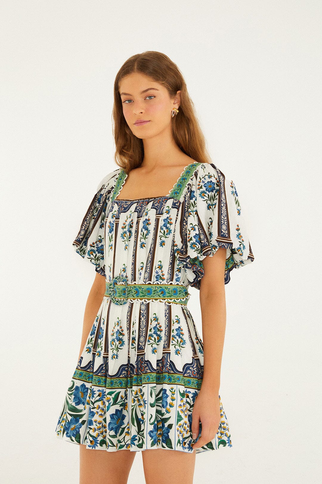 Off-White Manoela Belted Lenzing™ Ecovero™ Euroflax™ Mini Dress