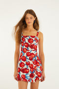 Cherry Blossom Sleeveless Euroflax™ Premium Linen Mini Dress