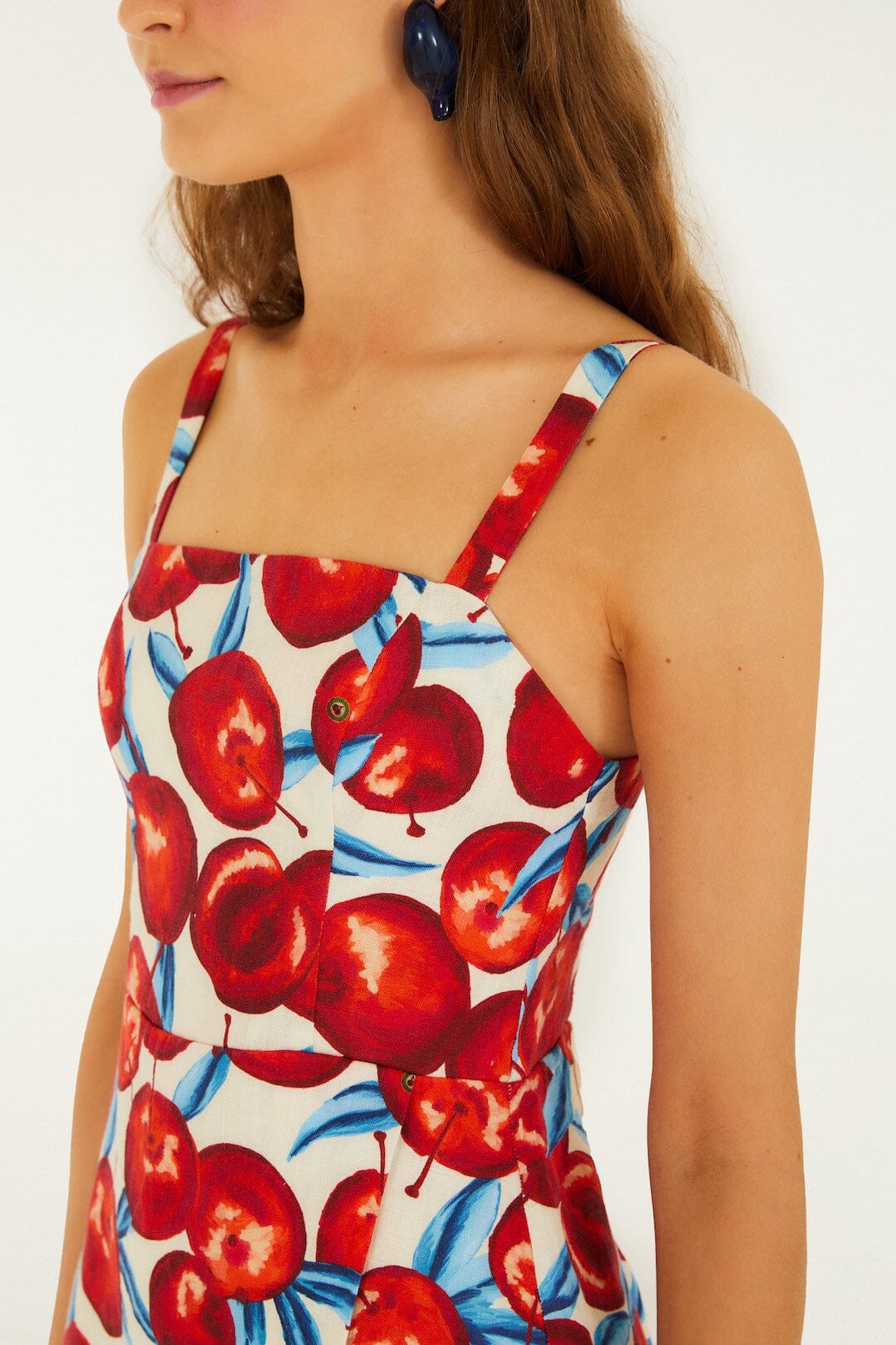 Cherry Blossom Sleeveless Euroflax™ Premium Linen Mini Dress