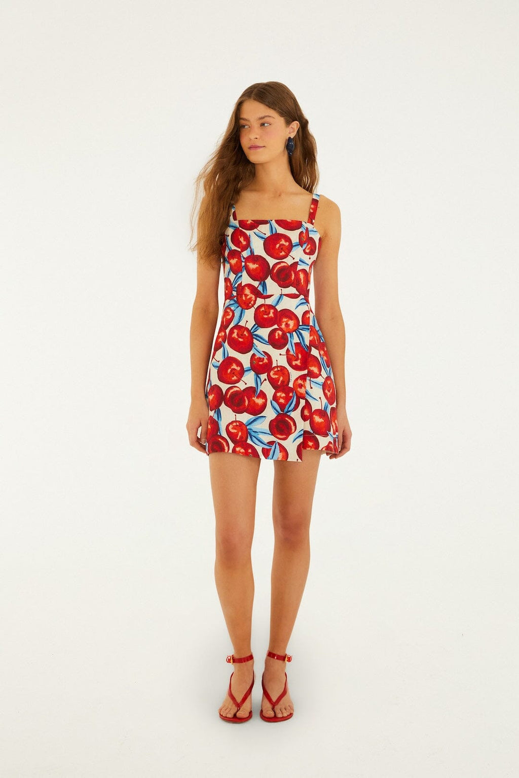 Cherry Blossom Sleeveless Euroflax™ Premium Linen Mini Dress