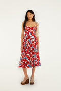 Cherry Blossom Sleeveless Lenzing™ Ecovero™ Euroflax™ Midi Dress