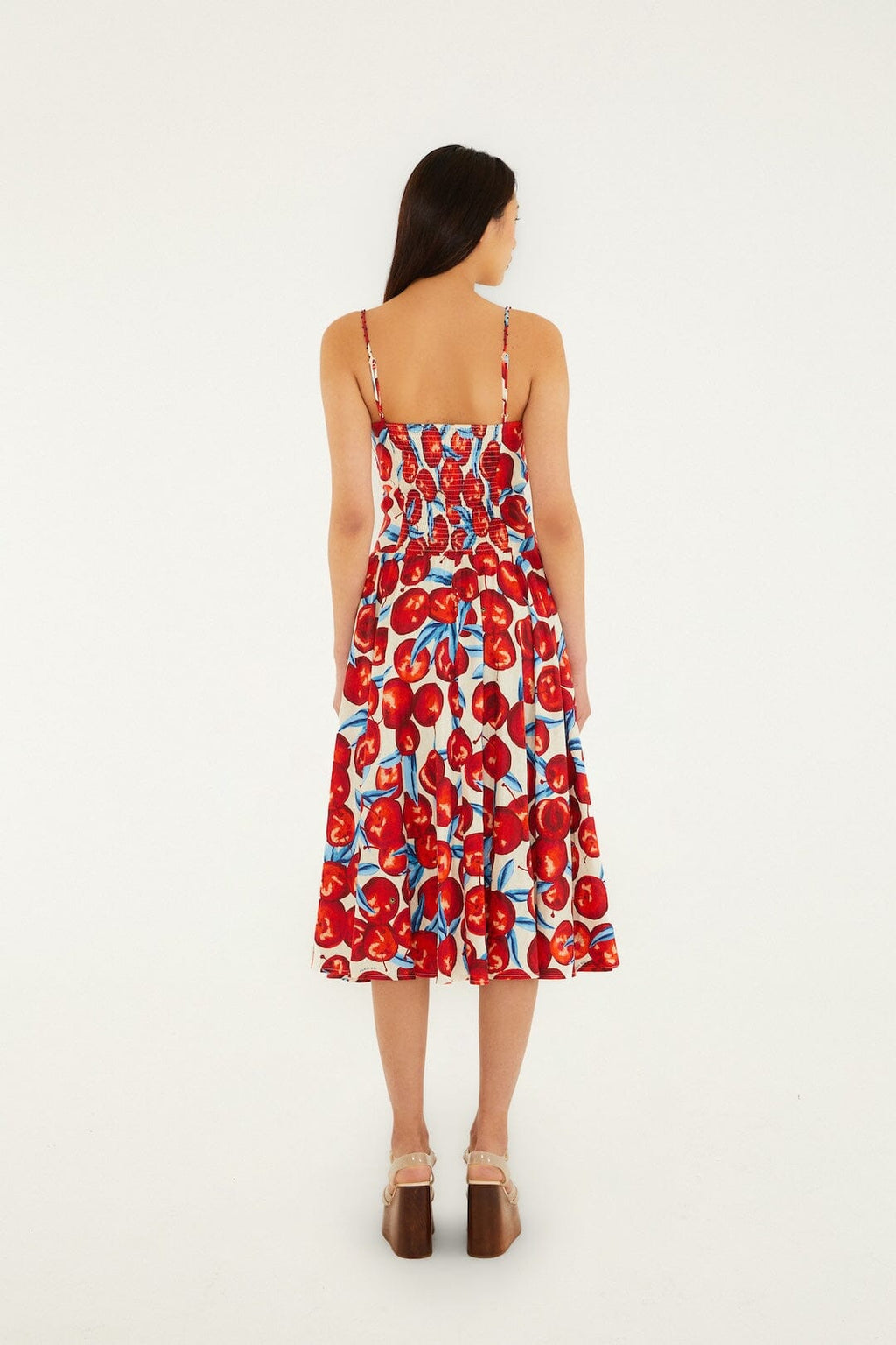 Cherry Blossom Sleeveless Lenzing™ Ecovero™ Euroflax™ Midi Dress