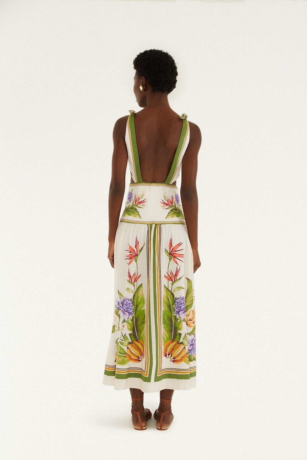 Sand Tropical Scarf Lenzing™ Ecovero™ Euroflax™ Maxi Dress