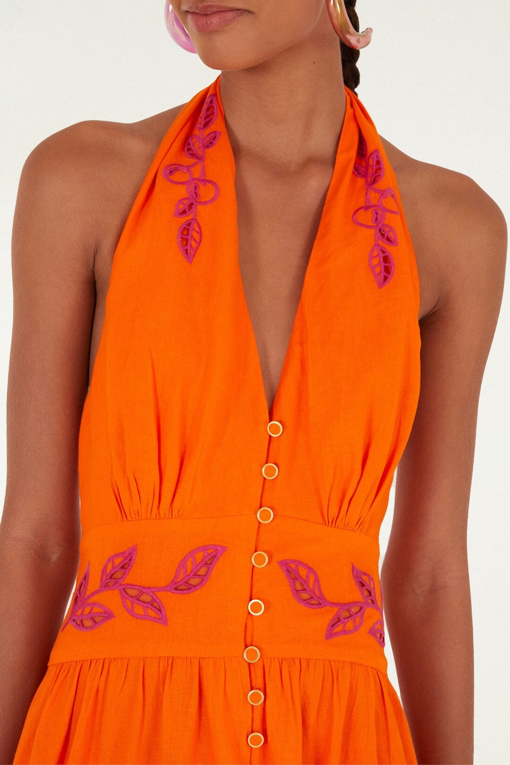 Orange Fruit Richelieu Artisanal Lenzing™ Ecovero™ Euroflax™ Maxi Dress