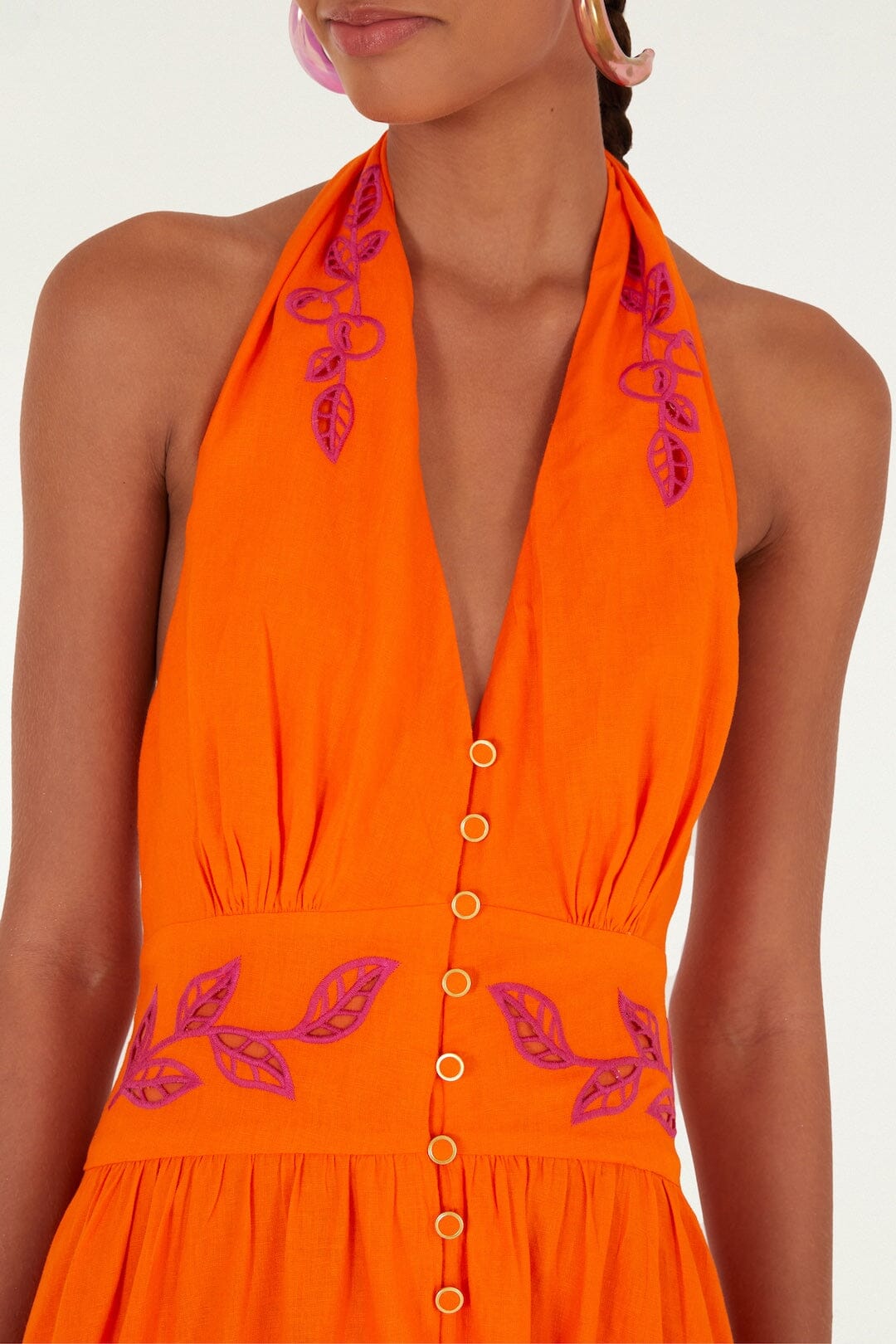 Orange Fruit Richelieu Artisanal Lenzing™ Ecovero™ Euroflax™ Maxi Dress
