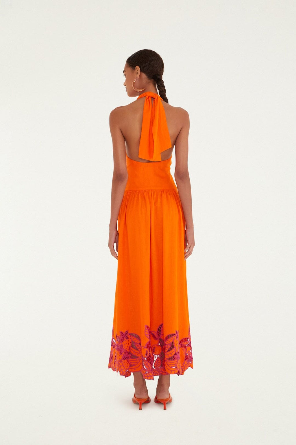 Orange Fruit Richelieu Artisanal Lenzing™ Ecovero™ Euroflax™ Maxi Dress
