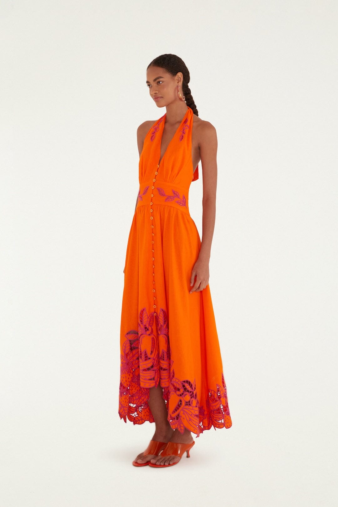 Orange Fruit Richelieu Artisanal Lenzing™ Ecovero™ Euroflax™ Maxi Dress