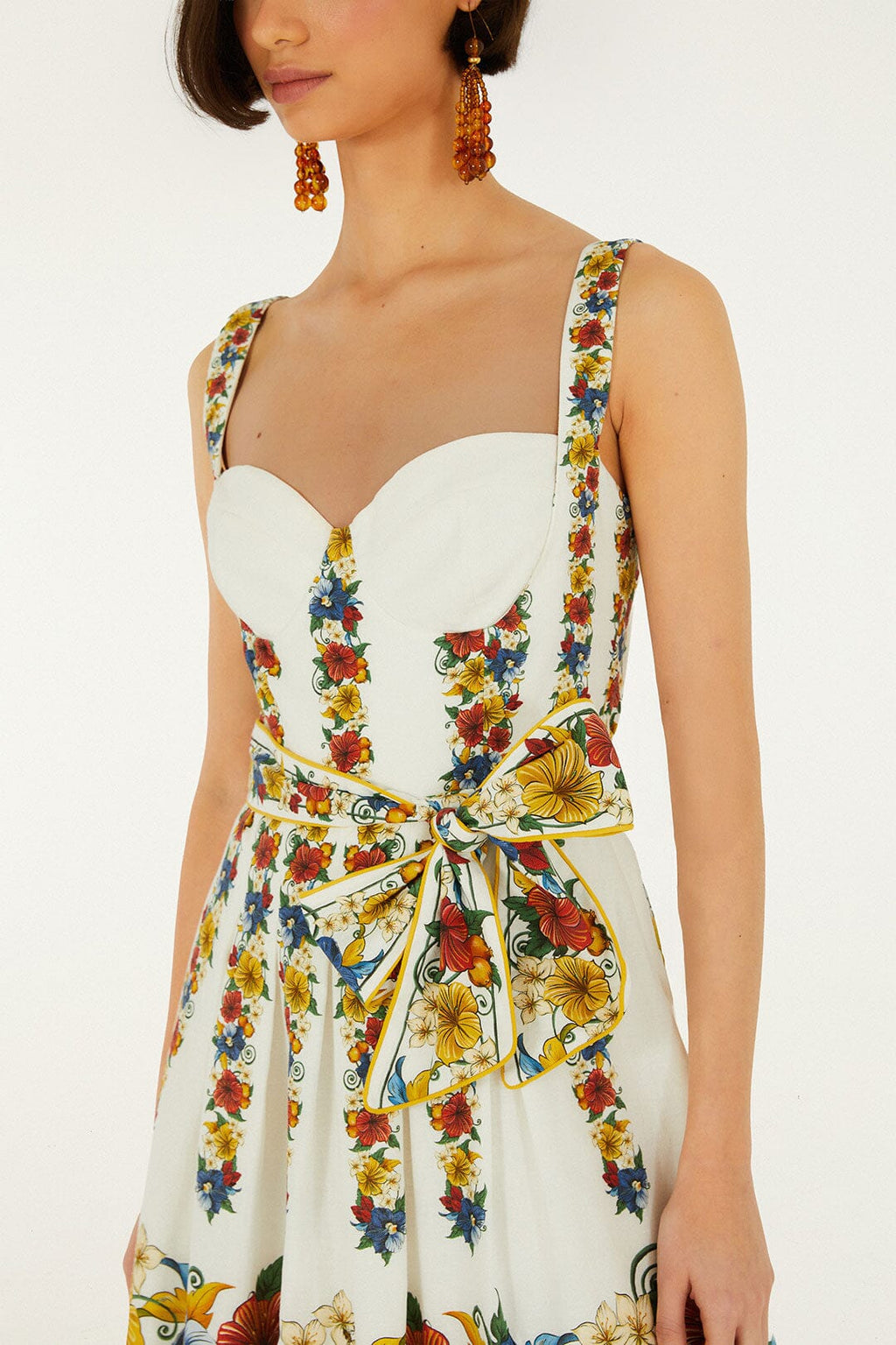 Off-White Tropi Belted Lenzing™ Ecovero™ Euroflax™ Mini Dress