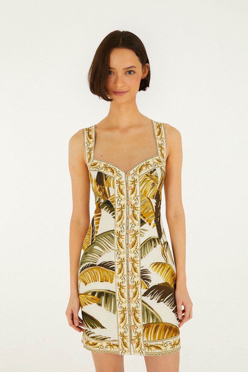 Off-White Trancoso Buttoned Euroflax™ Premium Linen Mini Dress