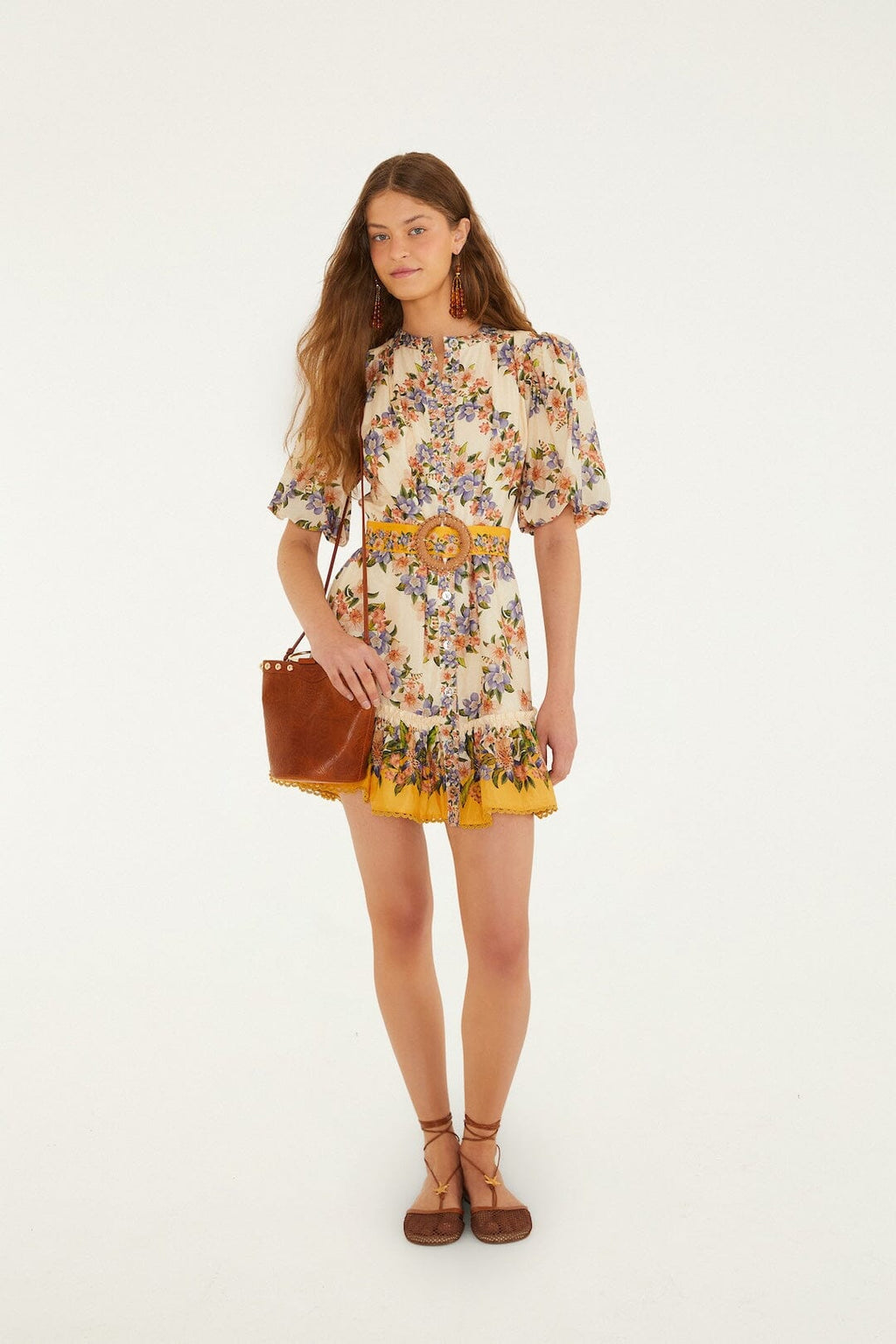 Sand Hilo Stripes Mini Dress