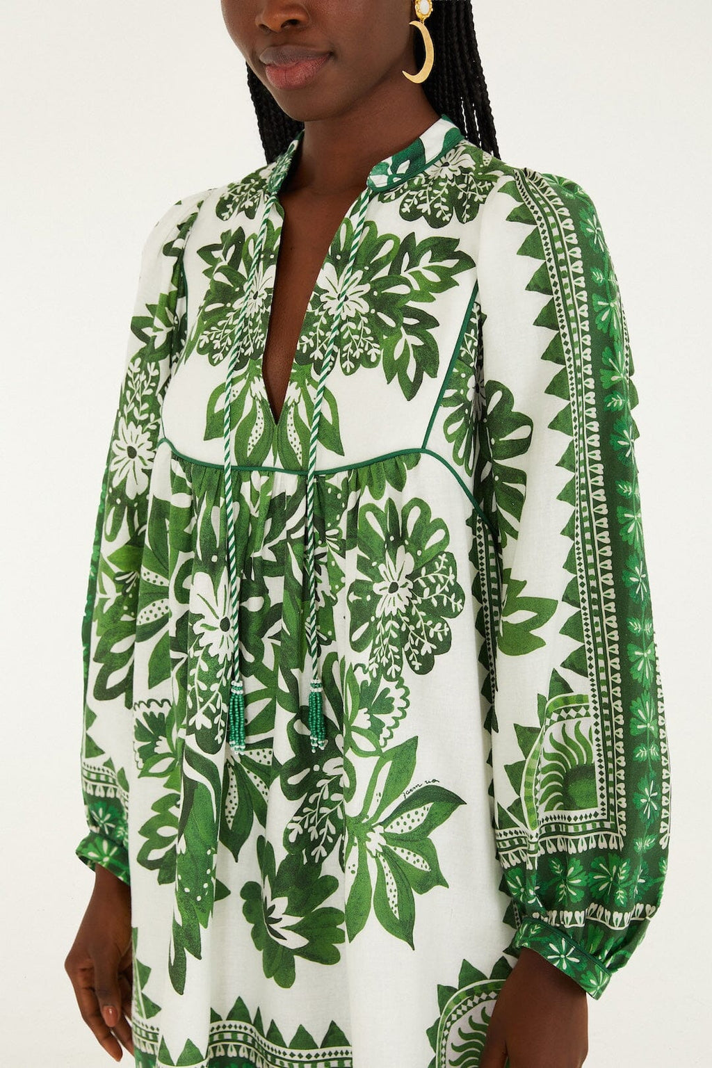 Green Flora Tapestry Lenzing™ Ecovero™ Euroflax™ Mini Dress