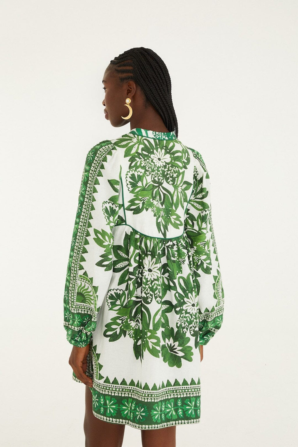 Green Flora Tapestry Lenzing™ Ecovero™ Euroflax™ Mini Dress