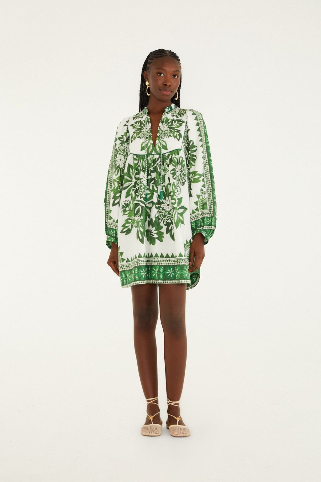 Green Flora Tapestry Lenzing™ Ecovero™ Euroflax™ Mini Dress