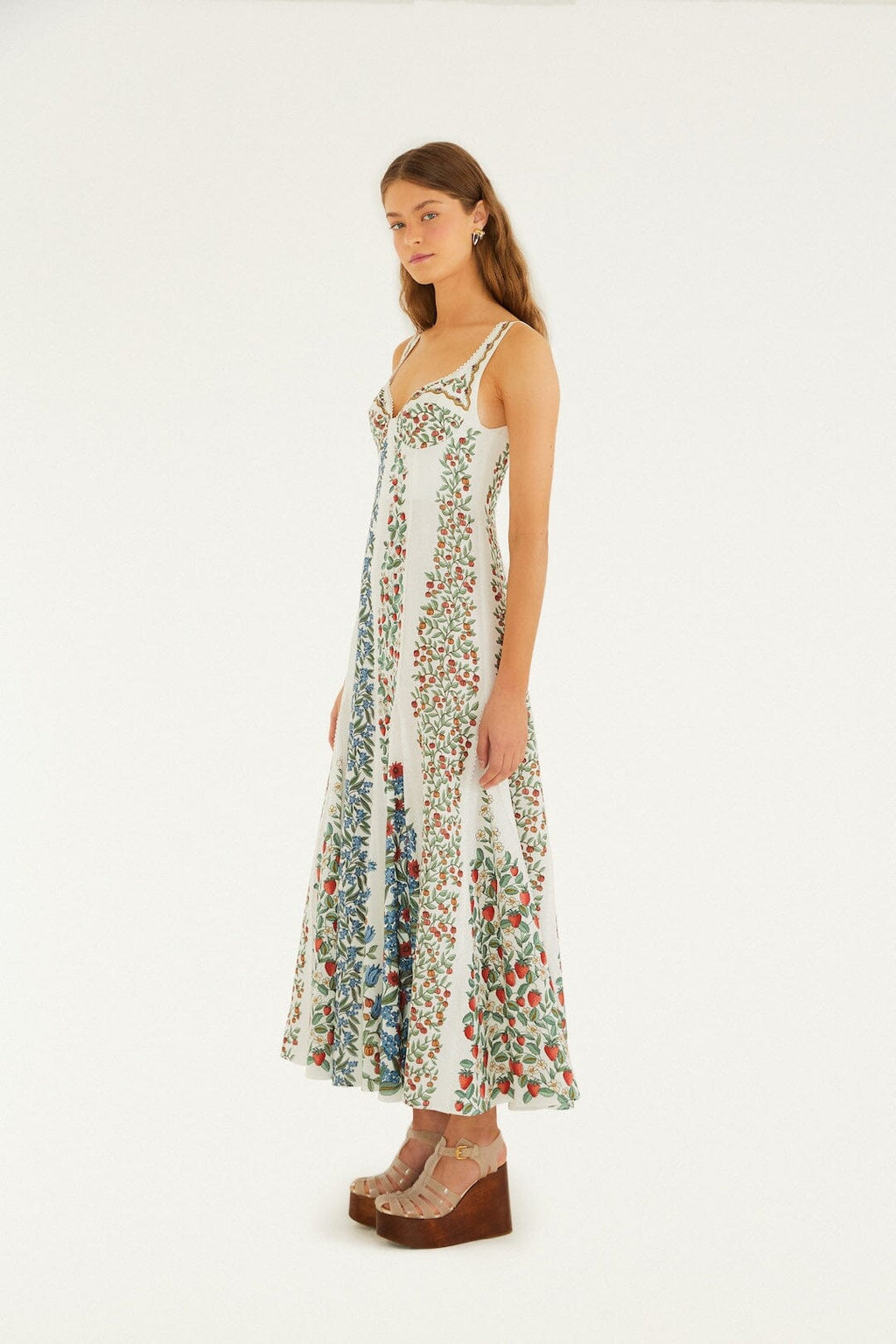 Off-White Fruit Beauty Lenzing™ Ecovero™ Euroflax™ Maxi Dress