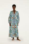 Off-White Flora Tile Lenzing™ Ecovero™ Euroflax™ Maxi Dress