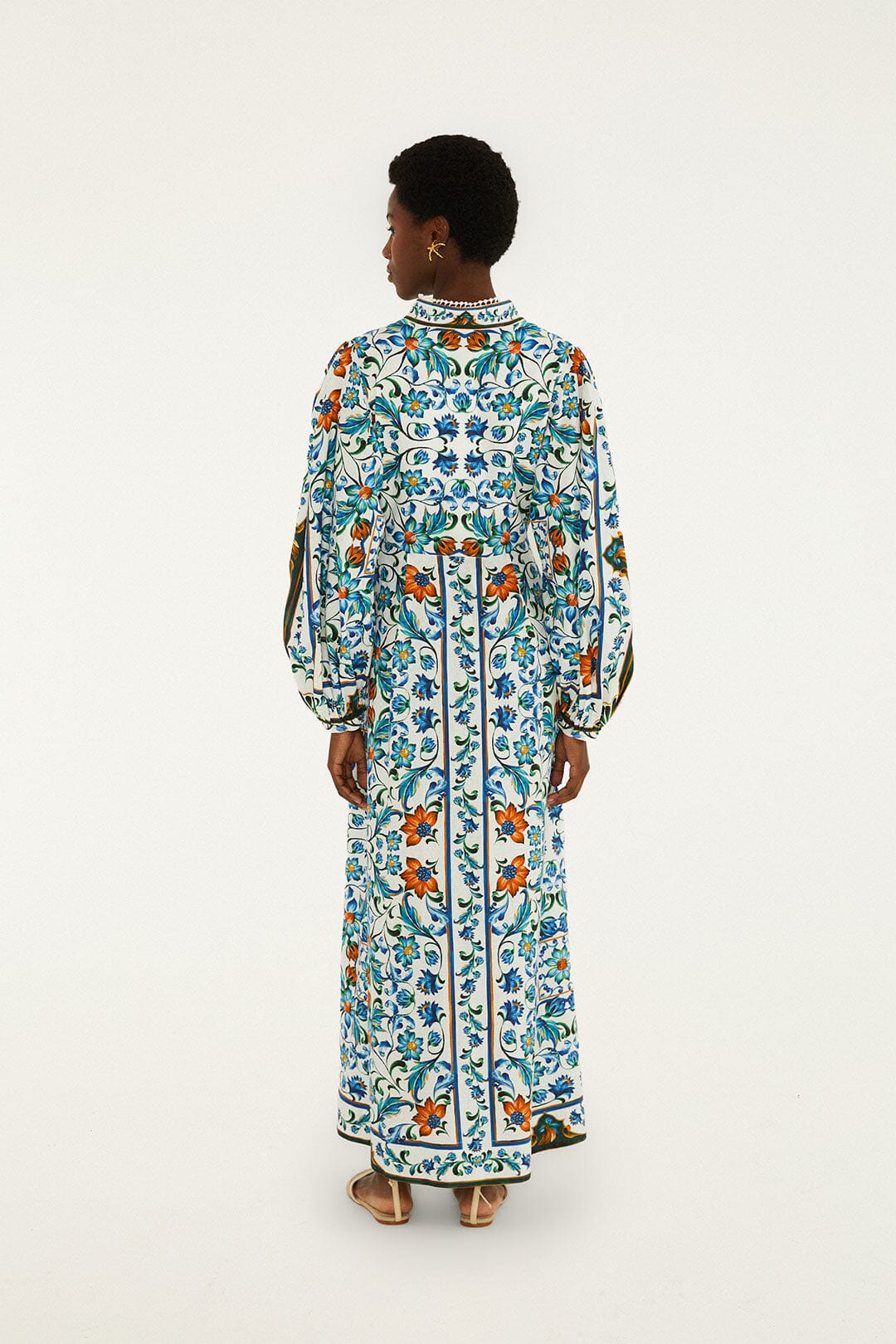 Off-White Flora Tile Lenzing™ Ecovero™ Euroflax™ Maxi Dress