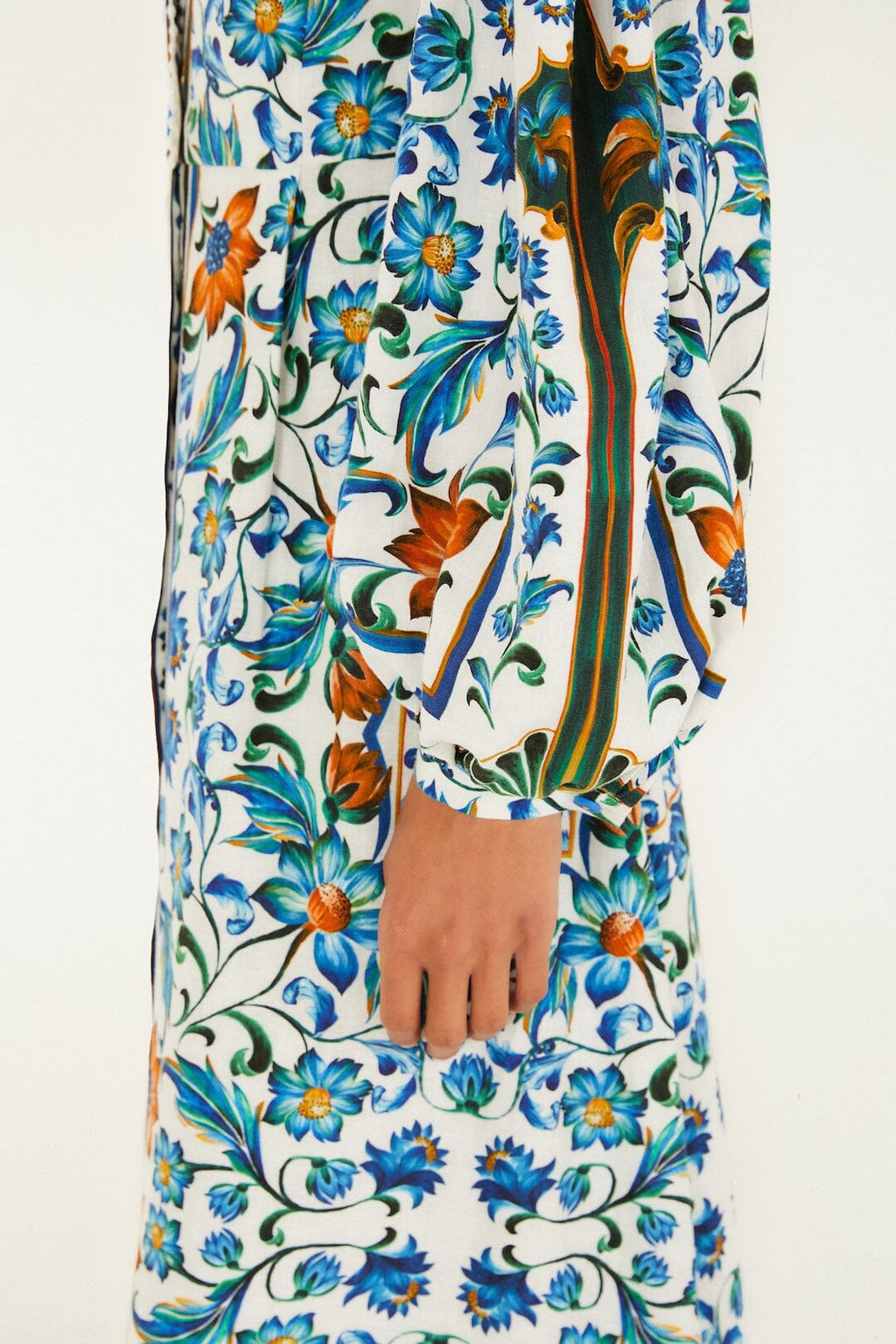 Off-White Flora Tile Lenzing™ Ecovero™ Euroflax™ Maxi Dress