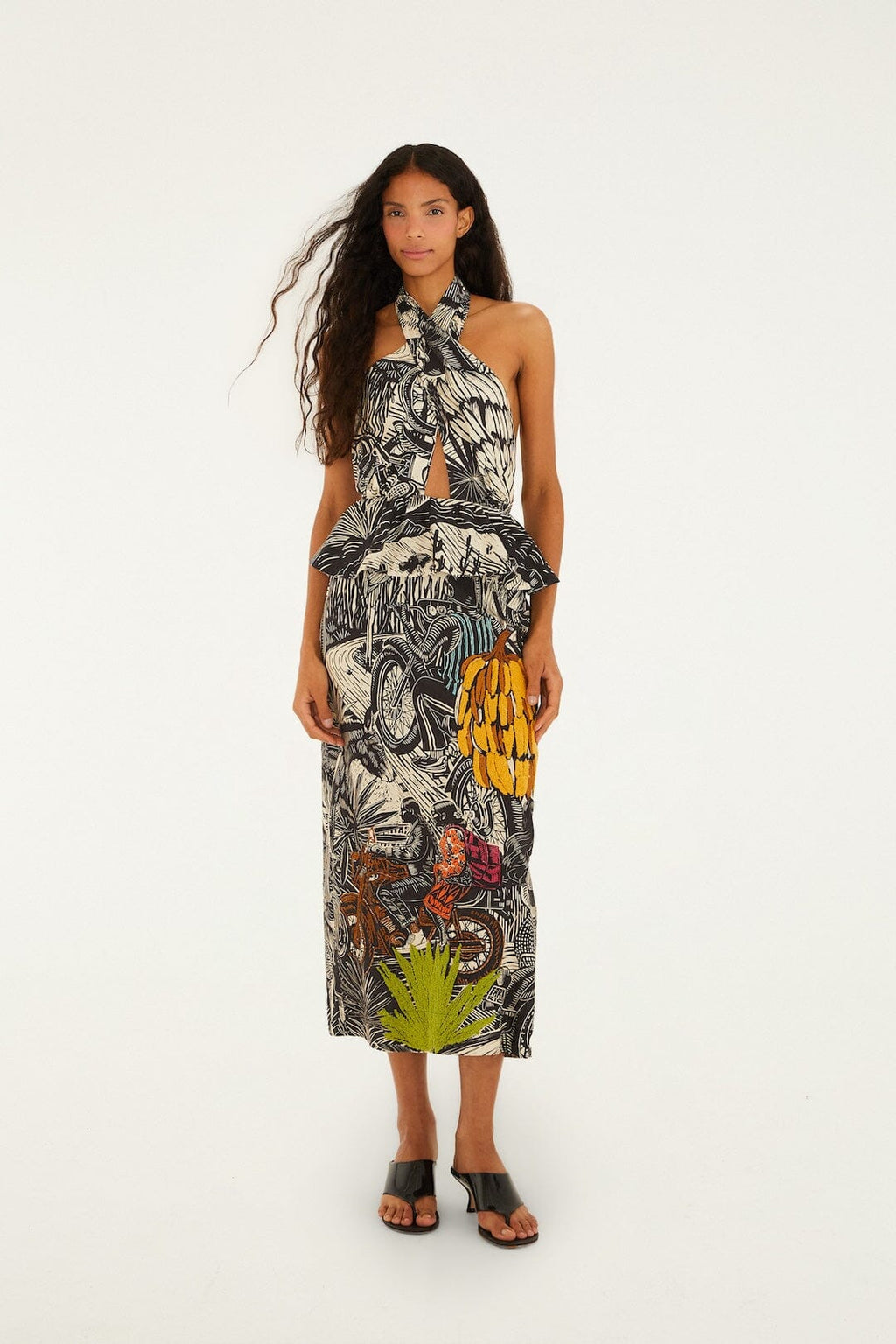 Ruta Beige Embroidered Lenzing™ Ecovero™ Euroflax™ Maxi Dress
