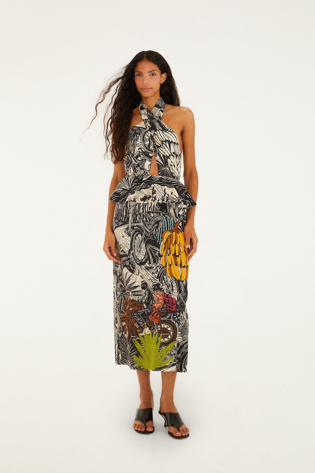 Ruta Beige Embroidered Lenzing™ Ecovero™ Euroflax™ Maxi Dress
