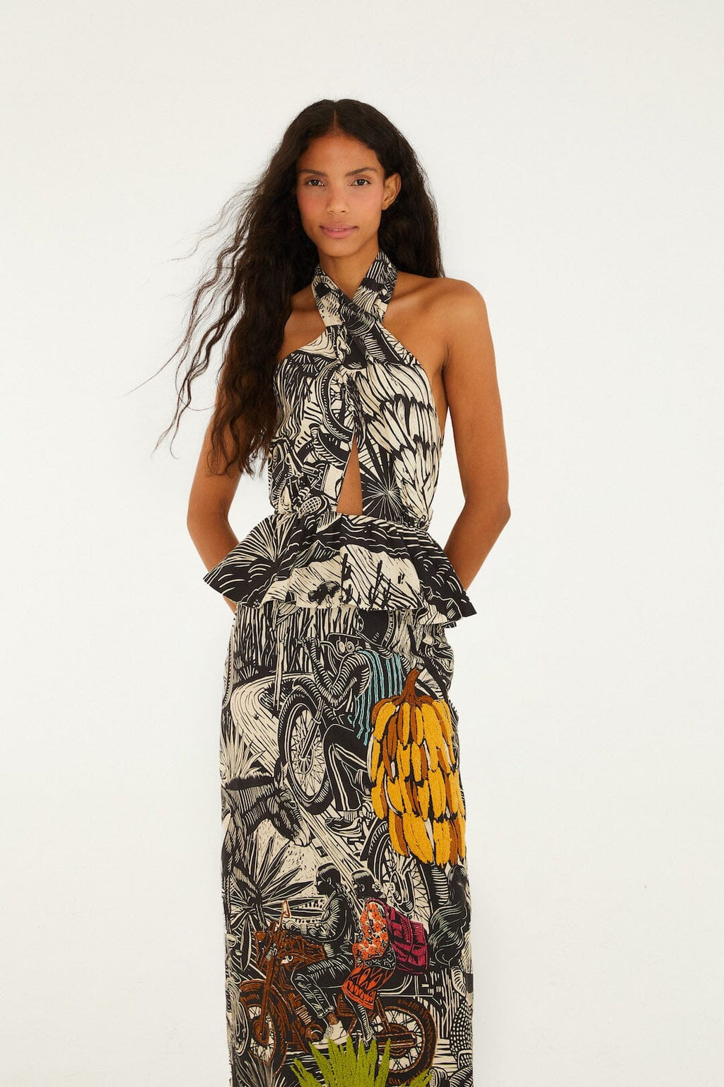 Ruta Beige Embroidered Lenzing™ Ecovero™ Euroflax™ Maxi Dress