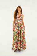 Off-White Cocktail Lenzing™ Ecovero™ Euroflax™ Maxi Dress