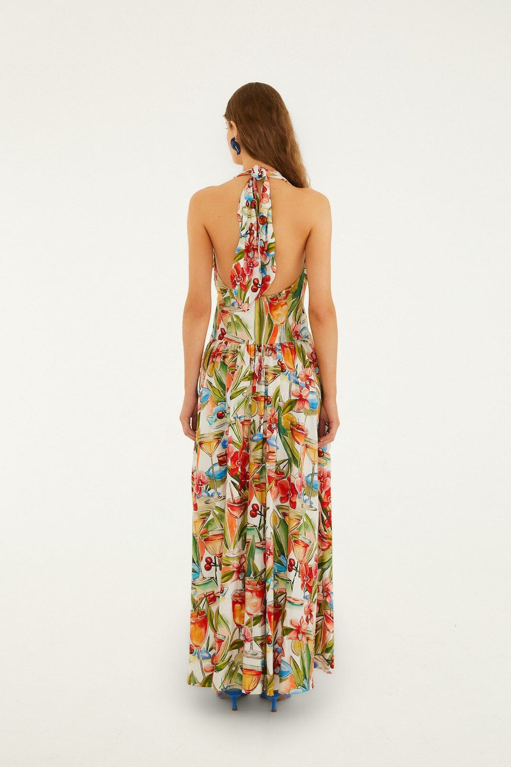 Off-White Cocktail Lenzing™ Ecovero™ Euroflax™ Maxi Dress
