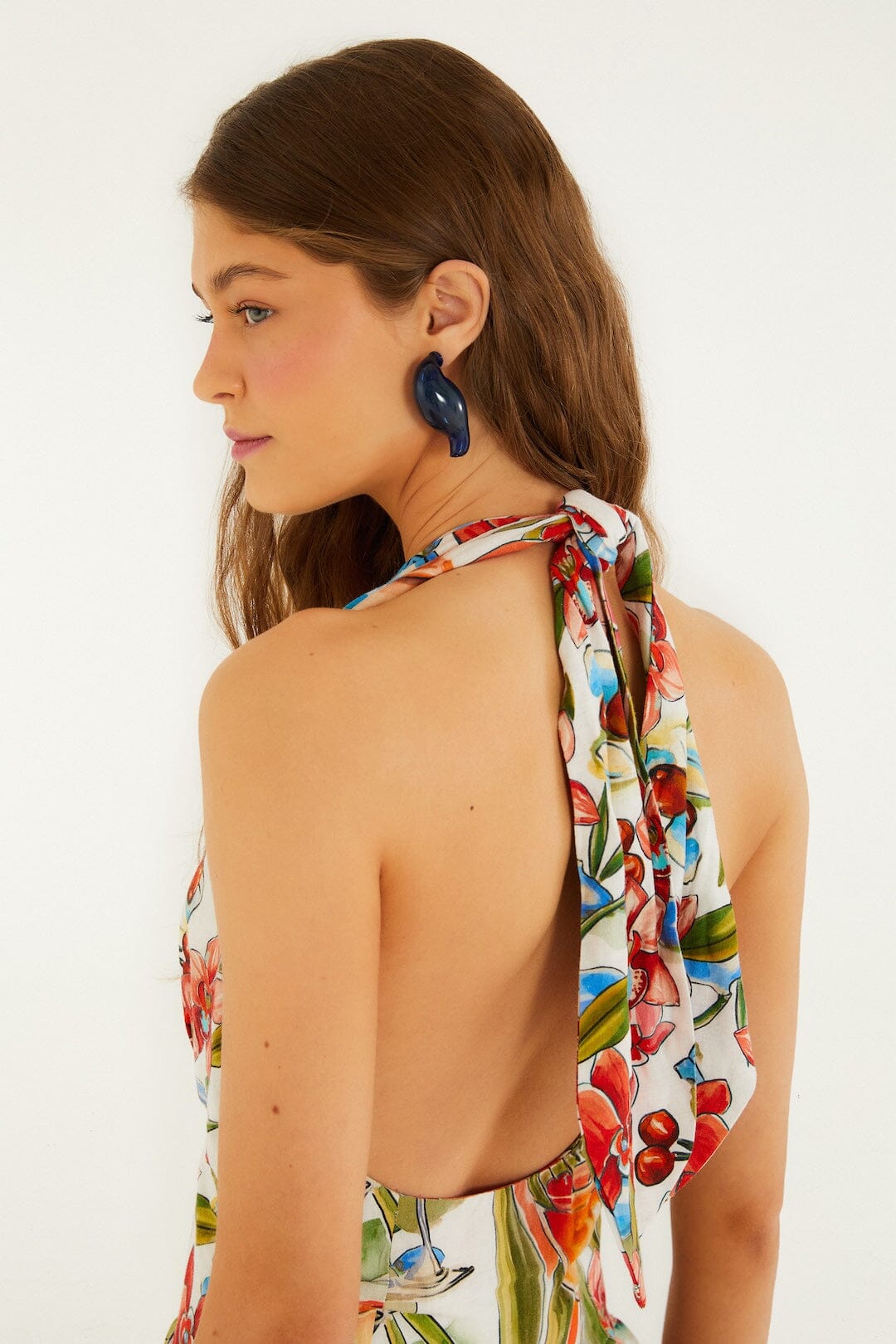 Off-White Cocktail Lenzing™ Ecovero™ Euroflax™ Maxi Dress