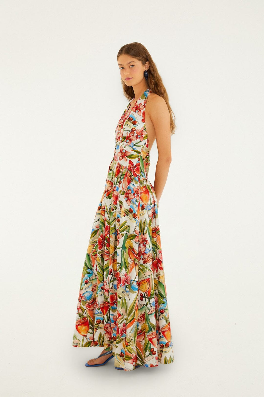 Off-White Cocktail Lenzing™ Ecovero™ Euroflax™ Maxi Dress