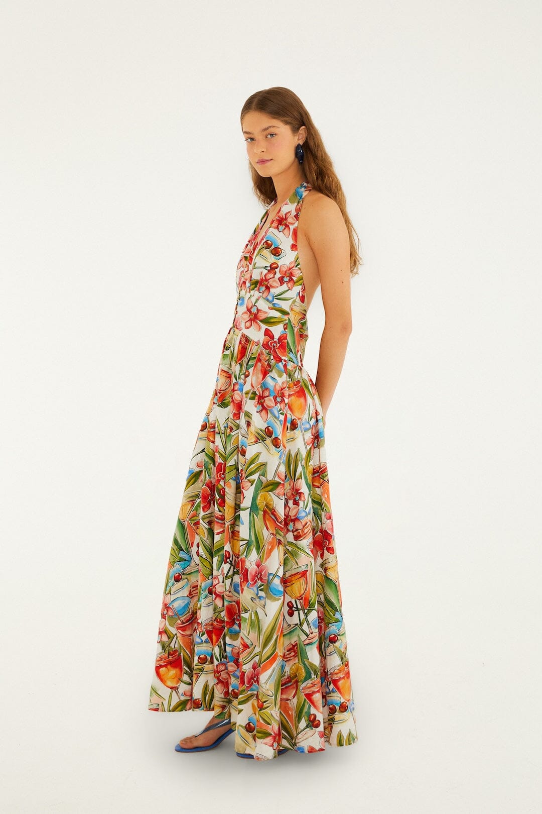 Off-White Cocktail Lenzing™ Ecovero™ Euroflax™ Maxi Dress