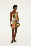 Multicolor Tropical Painting Lenzing™ Ecovero™ Euroflax™ Mini Dress