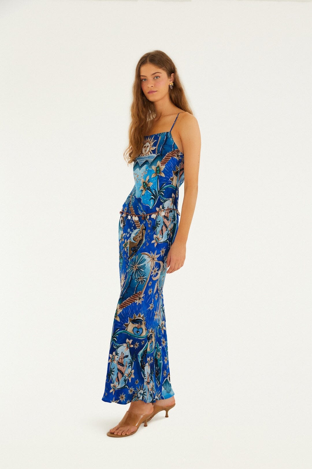 Blue Mystical Lenzing™ Ecovero™ Viscose Maxi Dress