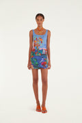 Multicolor Dream Landscape Euroflax™ Premium Linen Mini Dress
