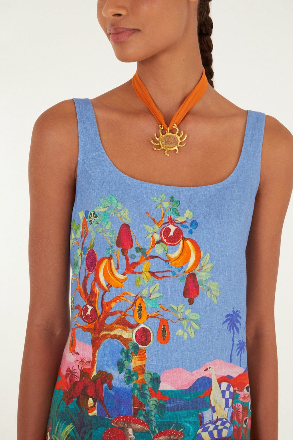 Multicolor Dream Landscape Euroflax™ Premium Linen Mini Dress