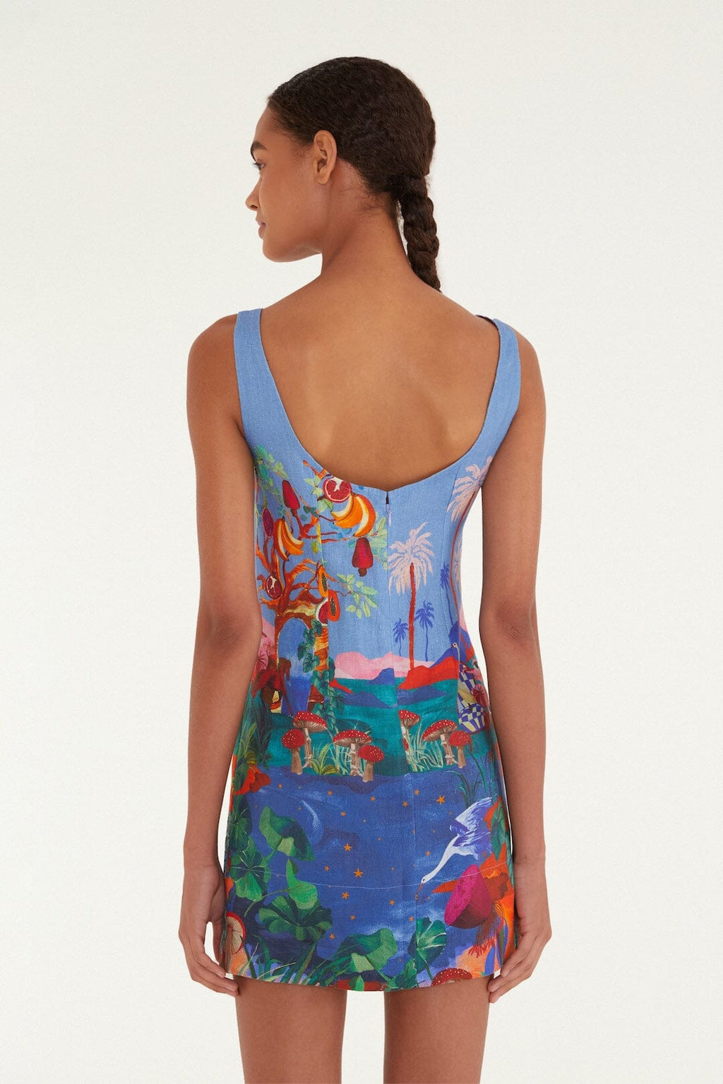 Multicolor Dream Landscape Euroflax™ Premium Linen Mini Dress
