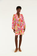 Multicolor Artsy Flora Lenzing™ Ecovero™ Euroflax™ Mini Dress