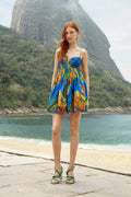 Blue Banana Grapes Sleeveless Organic Cotton Mini Dress