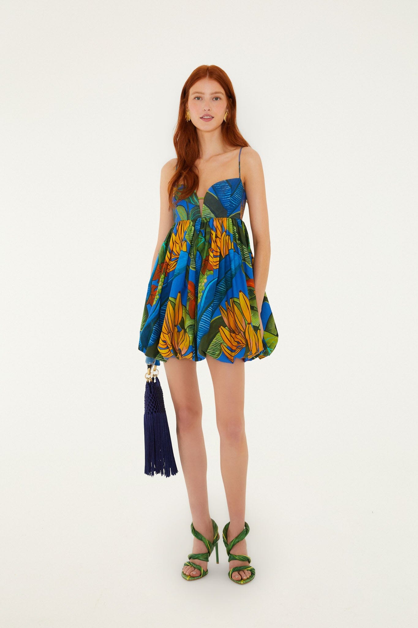 Blue Banana Grapes Sleeveless Organic Cotton Mini Dress