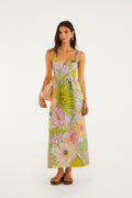 Light Blue Spring Affair Euroflax Premium Linen Maxi Dress