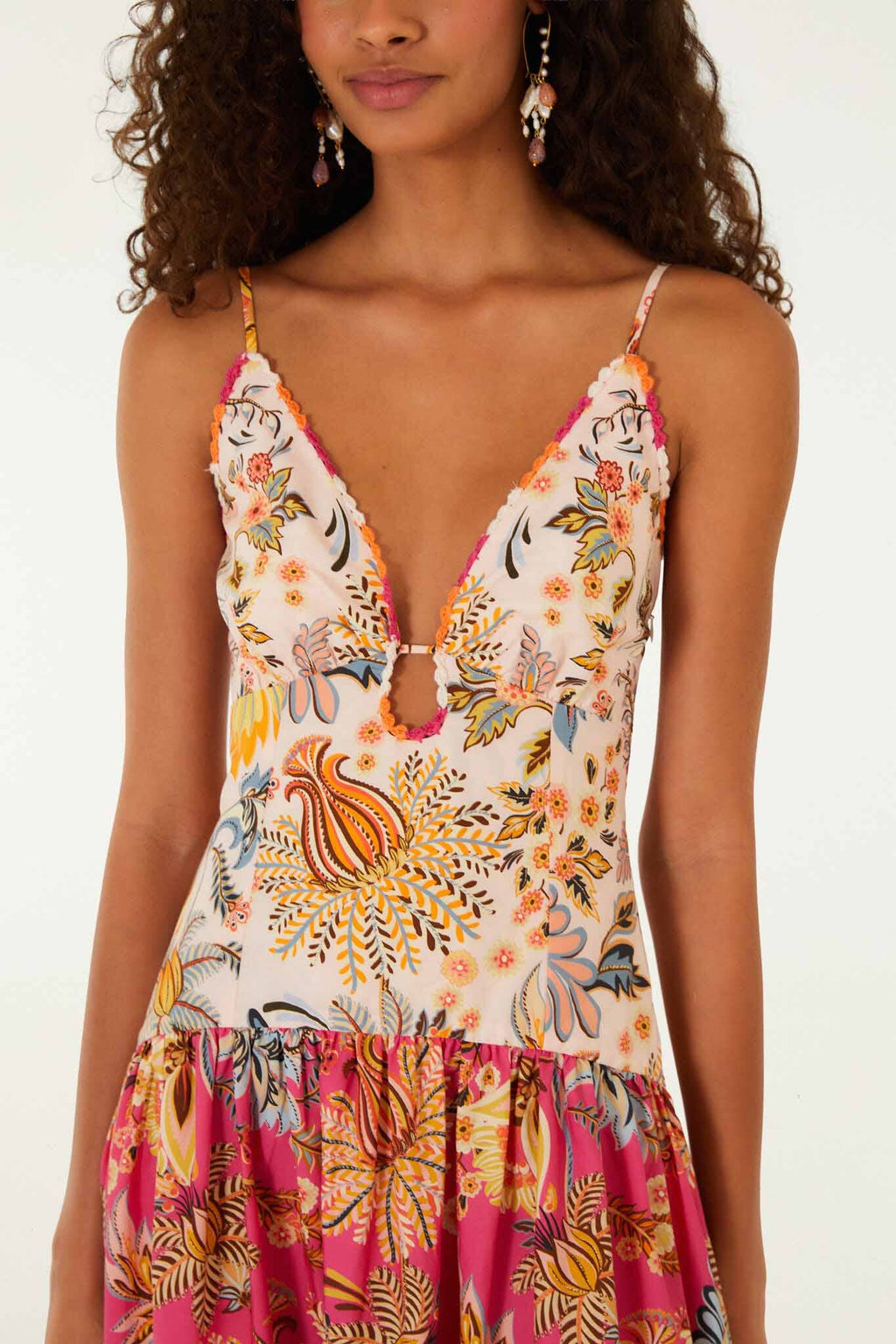 Multicolor Ligia Floral Mix Organic Cotton Maxi Dress