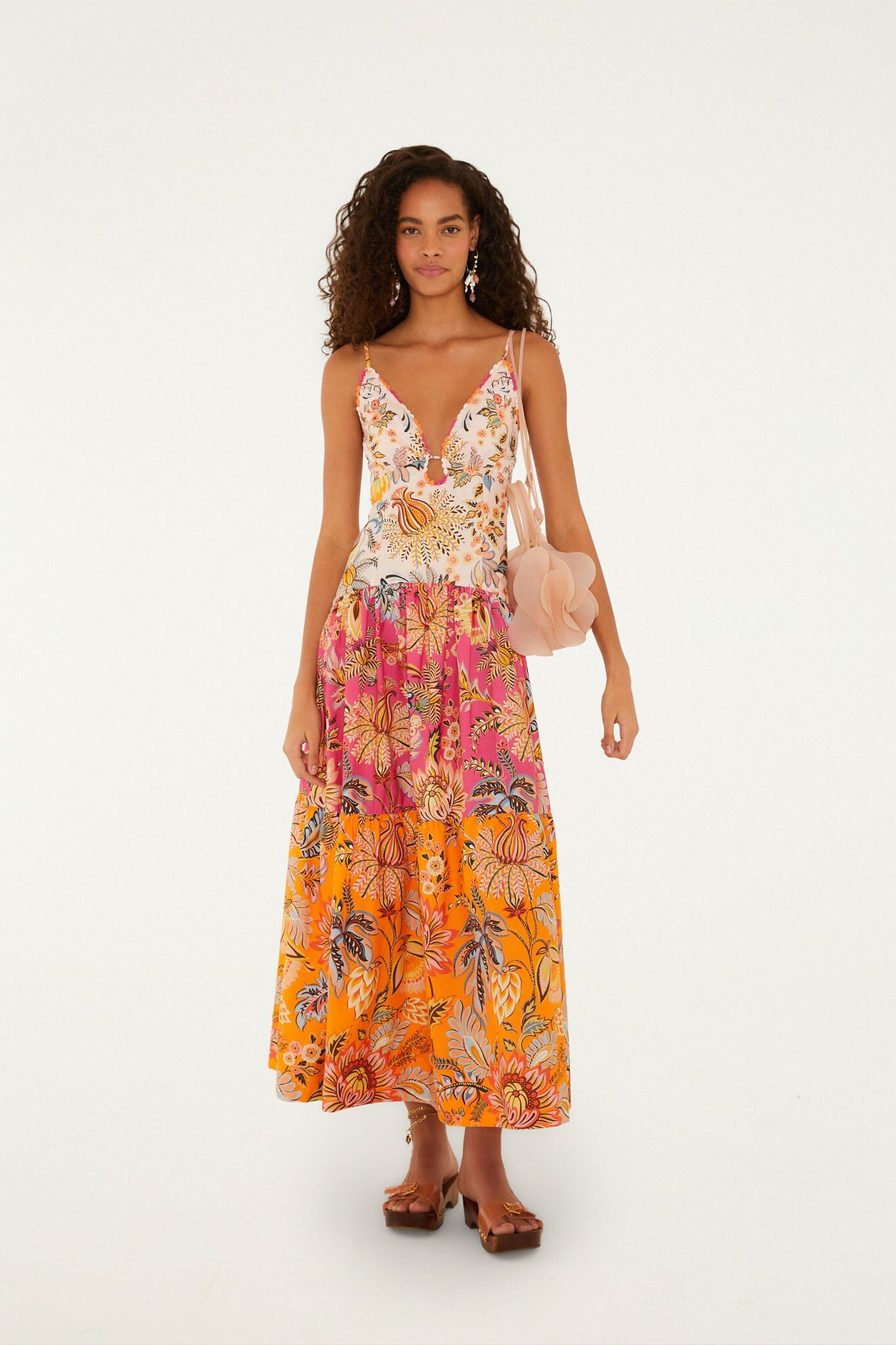 Multicolor Ligia Floral Mix Organic Cotton Maxi Dress