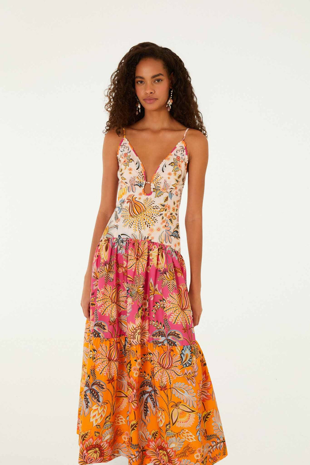 Multicolor Ligia Floral Mix Organic Cotton Maxi Dress
