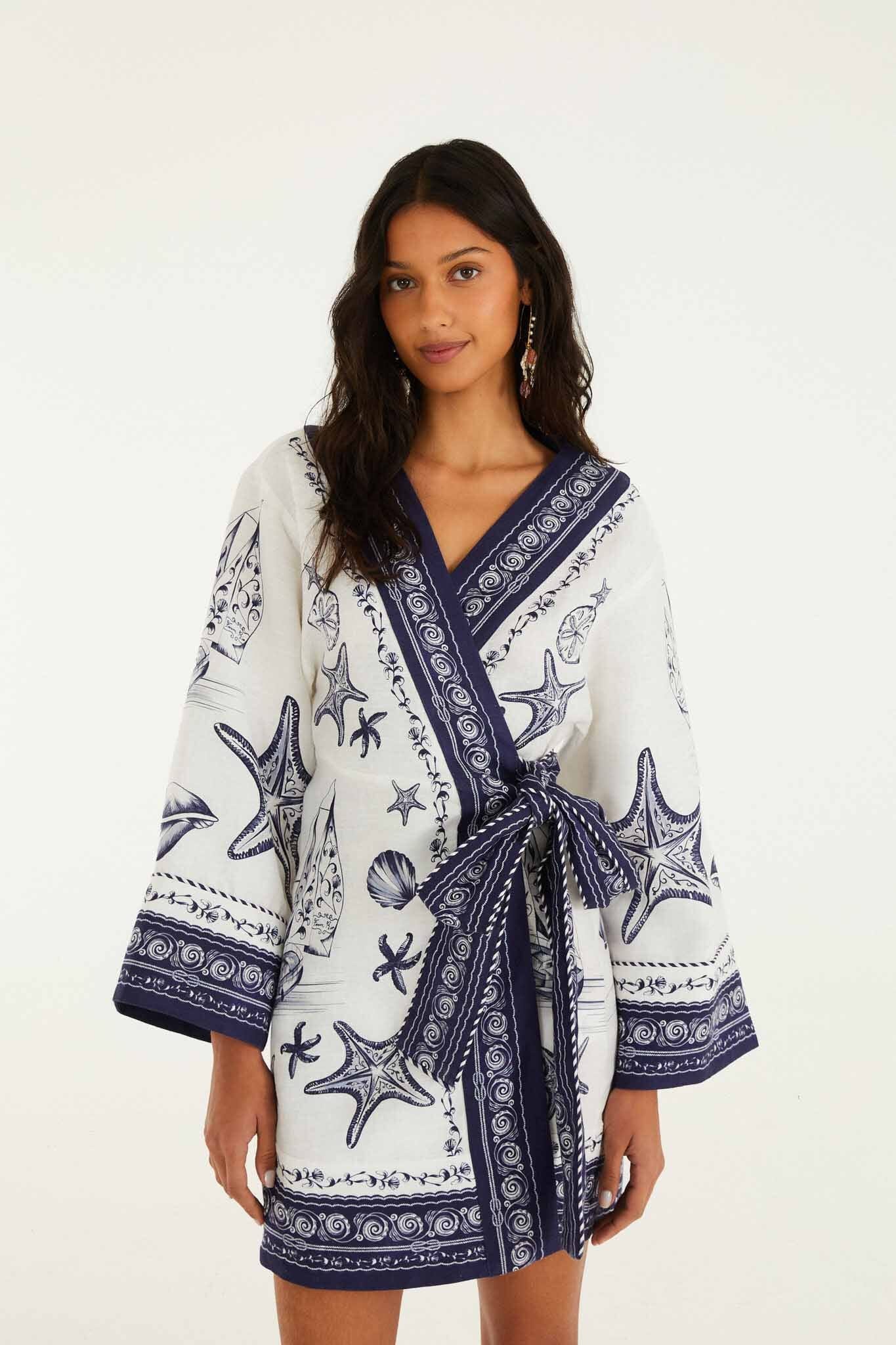 Off-White Coast Scarf Euroflax Premium Linen Mini Dress