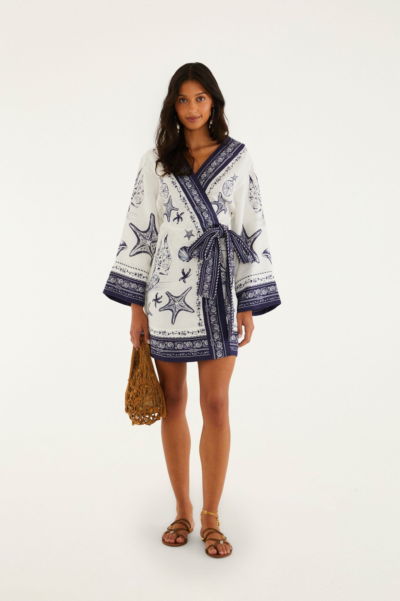 Off-White Coast Scarf Euroflax Premium Linen Mini Dress