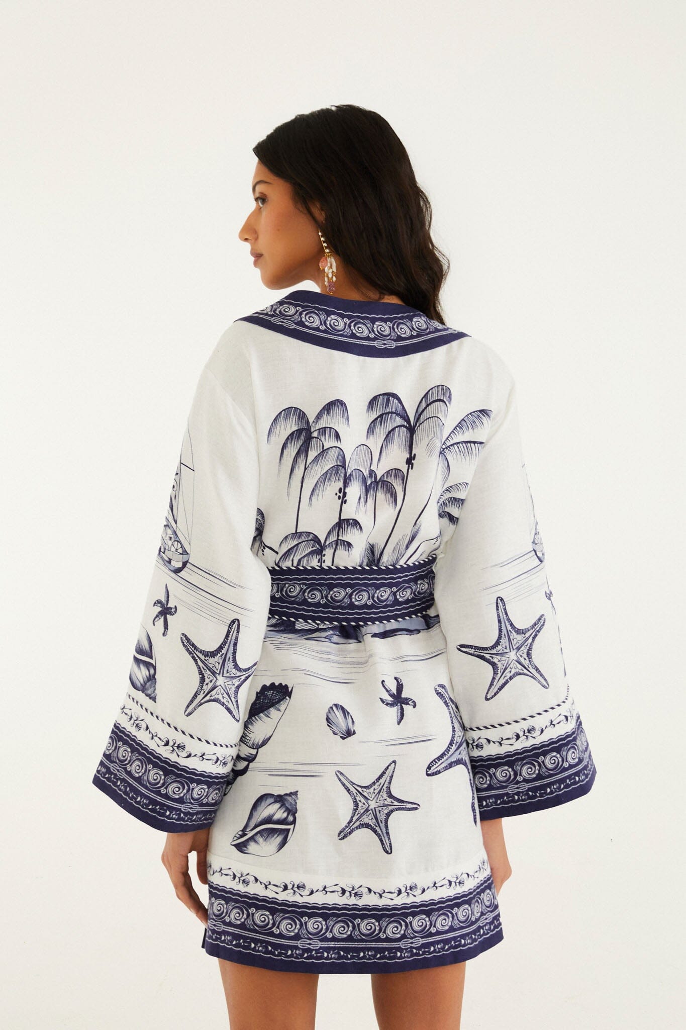 Off-White Coast Scarf Euroflax Premium Linen Mini Dress