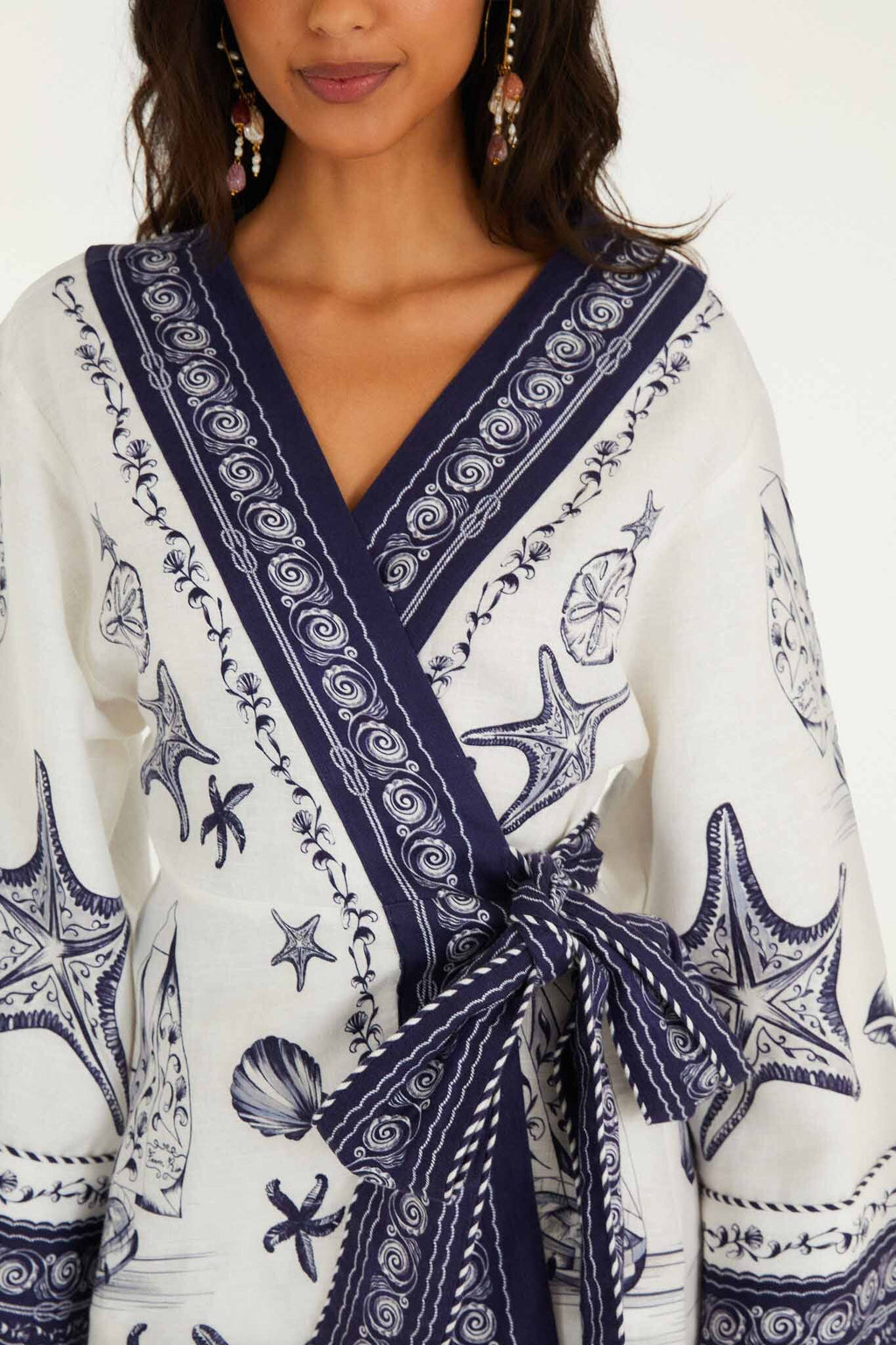 Off-White Coast Scarf Euroflax Premium Linen Mini Dress